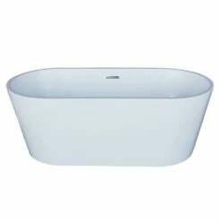 ANZZI Dover Series FT-AZ009 5.6 Ft. Acrylic Center Drain Freestanding Bathtub In Glossy White -Hansgrohe Shop FT AZ009 3 13b3779b 918b 420a 9996 6fd54489fbaa