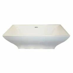 ANZZI Vision Series FT-AZ010 5.9 Ft. Acrylic Center Drain Freestanding Bathtub In Glossy White