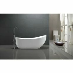 ANZZI Talyah Series FT-AZ090 5.92 Ft. Freestanding Bathtub In White -Hansgrohe Shop FT AZ090 4