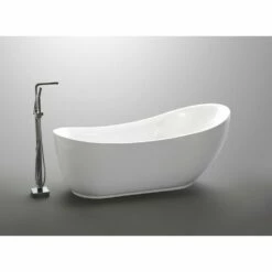 ANZZI Talyah Series FT-AZ090 5.92 Ft. Freestanding Bathtub In White -Hansgrohe Shop FT AZ090 5