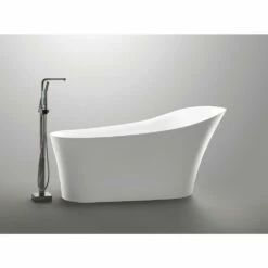 ANZZI Maple Series FT-AZ092 5.58 Ft. Freestanding Bathtub In White -Hansgrohe Shop FT AZ092 6