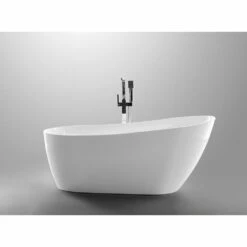 ANZZI Trend Series FT-AZ093 5.58 Ft. Freestanding Bathtub In White -Hansgrohe Shop FT AZ093 4