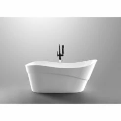 ANZZI Kahl Series FT-AZ094 5.58 Ft. Freestanding Bathtub In White -Hansgrohe Shop FT AZ094 4