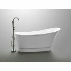 ANZZI Prima Series FT-AZ095 5.58 Ft. Freestanding Bathtub In White -Hansgrohe Shop FT AZ095 5