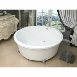 ANZZI Cantor Series FT-AZ302 4.9 Ft. Acrylic Clawfoot Non-Whirlpool Bathtub In White -Hansgrohe Shop FT AZ302 4