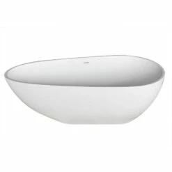 ANZZI Fiume Series FT-AZ502 5.6 Ft. Man-Made Stone Center Drain Freestanding Bathtub In Matte White -Hansgrohe Shop FT AZ502 3 6f39b553 e7ca 485d bd77 64c83d373184