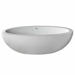 ANZZI Lusso Series FT-AZ504 6.3 Ft. Man-Made Stone Center Drain Freestanding Bathtub In Matte White -Hansgrohe Shop FT AZ504 3 28bc034b c814 4a8a a6f8 dc27fe72b704