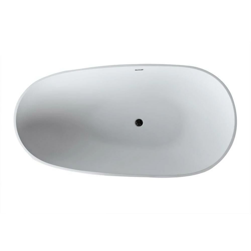 ANZZI Volo Series 5.9 Ft. Man-Made Stone Classic Freestanding Flatbottom Non-Whirlpool Bathtub In Matte White With Freestanding Faucet 3 ANZZI Volo Series 5.9 Ft. Man-Made Stone Classic Freestanding Flatbottom Non-Whirlpool Bathtub In Matte White With Freestanding Faucet - Image 3
