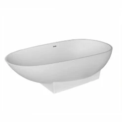 ANZZI Volo Series FT-AZ506 5.9 Ft. Man-Made Stone Center Drain Freestanding Bathtub In Matte White