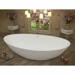 ANZZI Ala Series FT-AZ508 6.2 Ft. Man-Made Stone Center Drain Freestanding Bathtub In Matte White 7 ANZZI Ala Series FT-AZ508 6.2 Ft. Man-Made Stone Center Drain Freestanding Bathtub In Matte White -Hansgrohe Shop FT AZ508 4 056e4dda 01d9 470d 9b6a cd79b98a6ad3