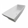 ANZZI Crema Series FT-AZ509 5.9 Ft. Man-Made Stone Center Drain Freestanding Bathtub In Matte White