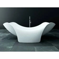 ANZZI Cielo Series FT-AZ512 6.5 Ft. Man-Made Stone Center Drain Freestanding Bathtub In Matte White 7 ANZZI Cielo Series FT-AZ512 6.5 Ft. Man-Made Stone Center Drain Freestanding Bathtub In Matte White -Hansgrohe Shop FT AZ512 4