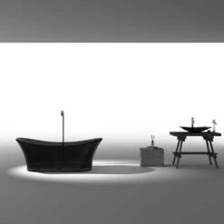 ANZZI Azul Series 5.8 Ft. Man-Made Stone Center Drain Freestanding Bathtub 31 ANZZI Azul Series 5.8 Ft. Man-Made Stone Center Drain Freestanding Bathtub -Hansgrohe Shop FT AZ520 BK 3