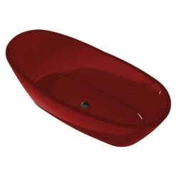 ANZZI Ember Series 5.4 Ft. Man-Made Stone Center Drain Freestanding Bathtub
