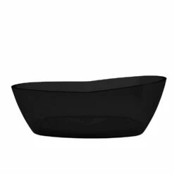 ANZZI Ember Series 5.4 Ft. Man-Made Stone Center Drain Freestanding Bathtub -Hansgrohe Shop FT AZ521 BK 2