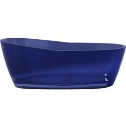ANZZI Ember Series 5.4 Ft. Man-Made Stone Center Drain Freestanding Bathtub -Hansgrohe Shop FT AZ521 BL 2
