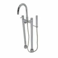 ANZZI Cestino Series 5.5 Ft. Man-Made Stone Classic Freestanding Flatbottom Non-Whirlpool Bathtub In Matte White With Freestanding Faucet -Hansgrohe Shop FT523 0027 2 e1b93a5a f638 4348 951f bb066f66cfb3