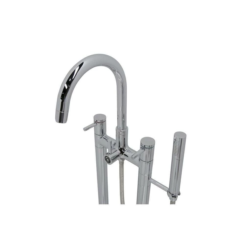 ANZZI Cenere Series 4.9 Ft. Man-Made Stone Classic Freestanding Flatbottom Non-Whirlpool Bathtub In Matte White With Freestanding Faucet 18 ANZZI Cenere Series 4.9 Ft. Man-Made Stone Classic Freestanding Flatbottom Non-Whirlpool Bathtub In Matte White With Freestanding Faucet - Image 18