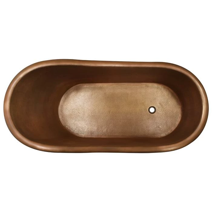 Barclay - Gitali 68" Slipper Copper Tub - COTSN68-AC-AC 2 Barclay - Gitali 68" Slipper Copper Tub - COTSN68-AC-AC - Image 2