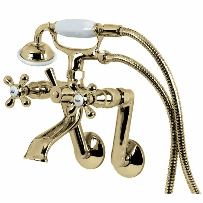 Kingston Brass Vintage Tub Wall Mount Clawfoot Tub Filler With Hand Shower 2 Kingston Brass Vintage Tub Wall Mount Clawfoot Tub Filler With Hand Shower - Image 2