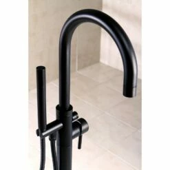 Kingston Brass KS815 Concord Floor Mount Tub Filler With Hand Shower -Hansgrohe Shop KS8155DL CSB