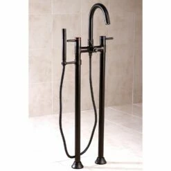 Kingston Brass KS835 Concord Floor Mount Tub Filler With Hand Shower -Hansgrohe Shop KS8355DL CS
