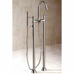 Kingston Brass KS835 Concord Floor Mount Tub Filler With Hand Shower -Hansgrohe Shop KS8358DL CS
