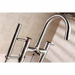 Kingston Brass KS835 Concord Floor Mount Tub Filler With Hand Shower -Hansgrohe Shop KS8358DL CSB