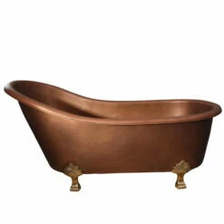 Barclay - Lawson 66" Copper Slipper Tub With Brass Feet - COTSN66-LC-PB