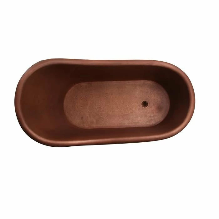 Barclay - Lawson 66" Copper Slipper Tub With Brass Feet - COTSN66-LC-PB 2 Barclay - Lawson 66" Copper Slipper Tub With Brass Feet - COTSN66-LC-PB - Image 2