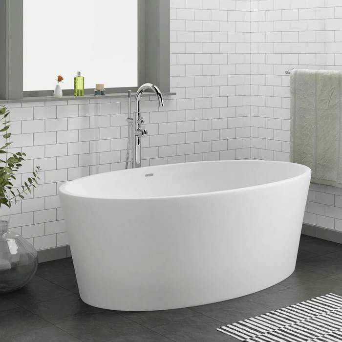 Barclay - Magnus 63" Resin Freestanding Oval Tub - RTOVN63-OF 1 Barclay - Magnus 63" Resin Freestanding Oval Tub - RTOVN63-OF