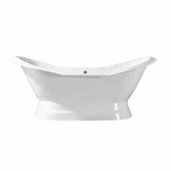 Barclay - Maren 61" Cast Iron Double Slipper Tub On Base - CTDSN61B-WH -Hansgrohe Shop Maren3