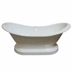 Barclay CTDSHB-WH Marshall Cast Iron Double Slipper Freestanding Tub With Base