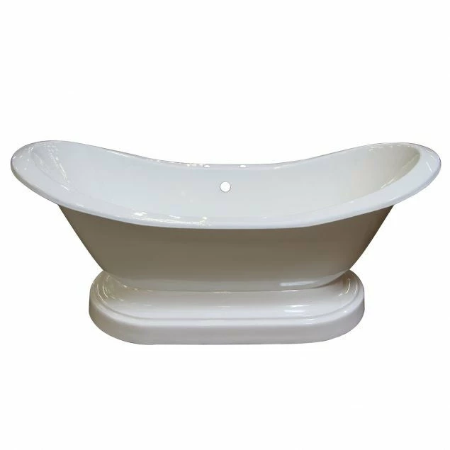 Barclay CTDSHB-WH Marshall Cast Iron Double Slipper Freestanding Tub With Base 1 Barclay CTDSHB-WH Marshall Cast Iron Double Slipper Freestanding Tub With Base