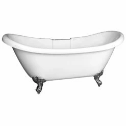 Barclay Meilyn 63″ Acrylic Double Slipper Freestanding Tub – 7″ Deck Holes
