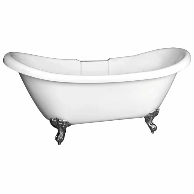 Barclay Meilyn 63″ Acrylic Double Slipper Freestanding Tub – No Faucet Holes With Tap Deck 1 Barclay Meilyn 63″ Acrylic Double Slipper Freestanding Tub – No Faucet Holes With Tap Deck