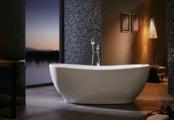 Barclay - Mystique 59" Acrylic Double Slipper Tub With Integral Drain - ATDSN59IG