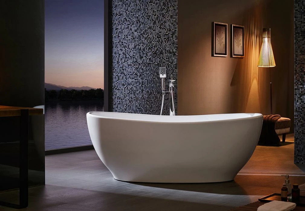 Barclay - Mystique 59" Acrylic Double Slipper Tub With Integral Drain - ATDSN59IG 1 Barclay - Mystique 59" Acrylic Double Slipper Tub With Integral Drain - ATDSN59IG