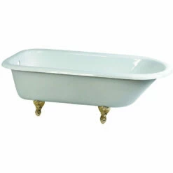 Kingston Brass Aqua Eden 66" Cast Iron Roll Top Freestanding Bathtub - NHVCTND673123T -Hansgrohe Shop NHVCTND673123T2