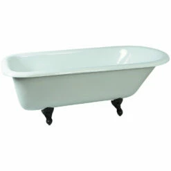 Kingston Brass Aqua Eden 66" Cast Iron Roll Top Freestanding Bathtub - NHVCTND673123T -Hansgrohe Shop NHVCTND673123T5