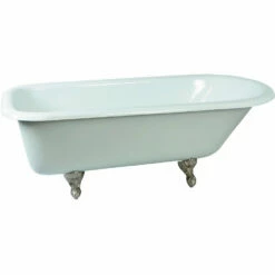 Kingston Brass Aqua Eden 66" Cast Iron Roll Top Freestanding Bathtub - NHVCTND673123T -Hansgrohe Shop NHVCTND673123T8
