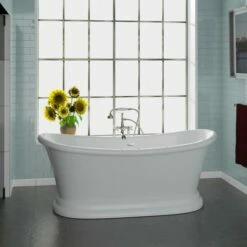 Barclay - Nemo 67" Acrylic Double Slipper Tub With Integral Drain And Overflow - ATDSN67BIG