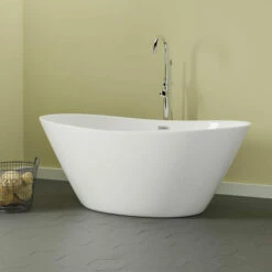 Barclay - Nickelby 68" Acrylic Double Slipper Tub With Integral Drain And Overflow - ATDSN68FIG