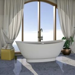 Barclay - Normandy 70" Acrylic Double Slipper Tub With Integrated Drain And Overflow - ATDSN70BIG