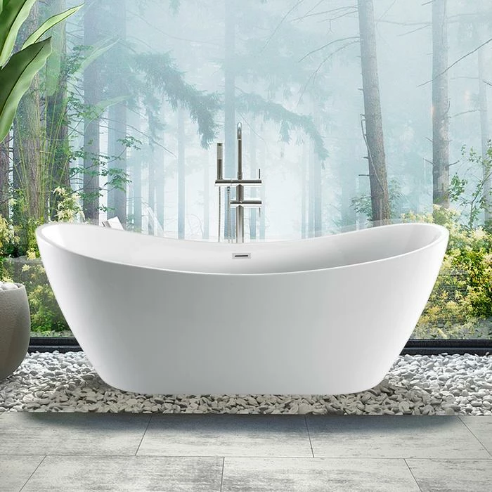 Barclay - Nyx 72" Acrylic Double Slipper Tub With Integral Drain And Overflow- ATDSN72IG 2 Barclay - Nyx 72" Acrylic Double Slipper Tub With Integral Drain And Overflow- ATDSN72IG - Image 2