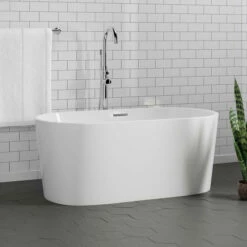 Barclay - Oswald 59" Acrylic Tub With Integrated Drain And Overflow - ATOVN59EIG