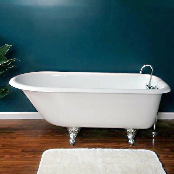 Cambridge Plumbing Cast-Iron Rolled Rim Clawfoot Tub 61" X 30" 1 Cambridge Plumbing Cast-Iron Rolled Rim Clawfoot Tub 61" X 30"