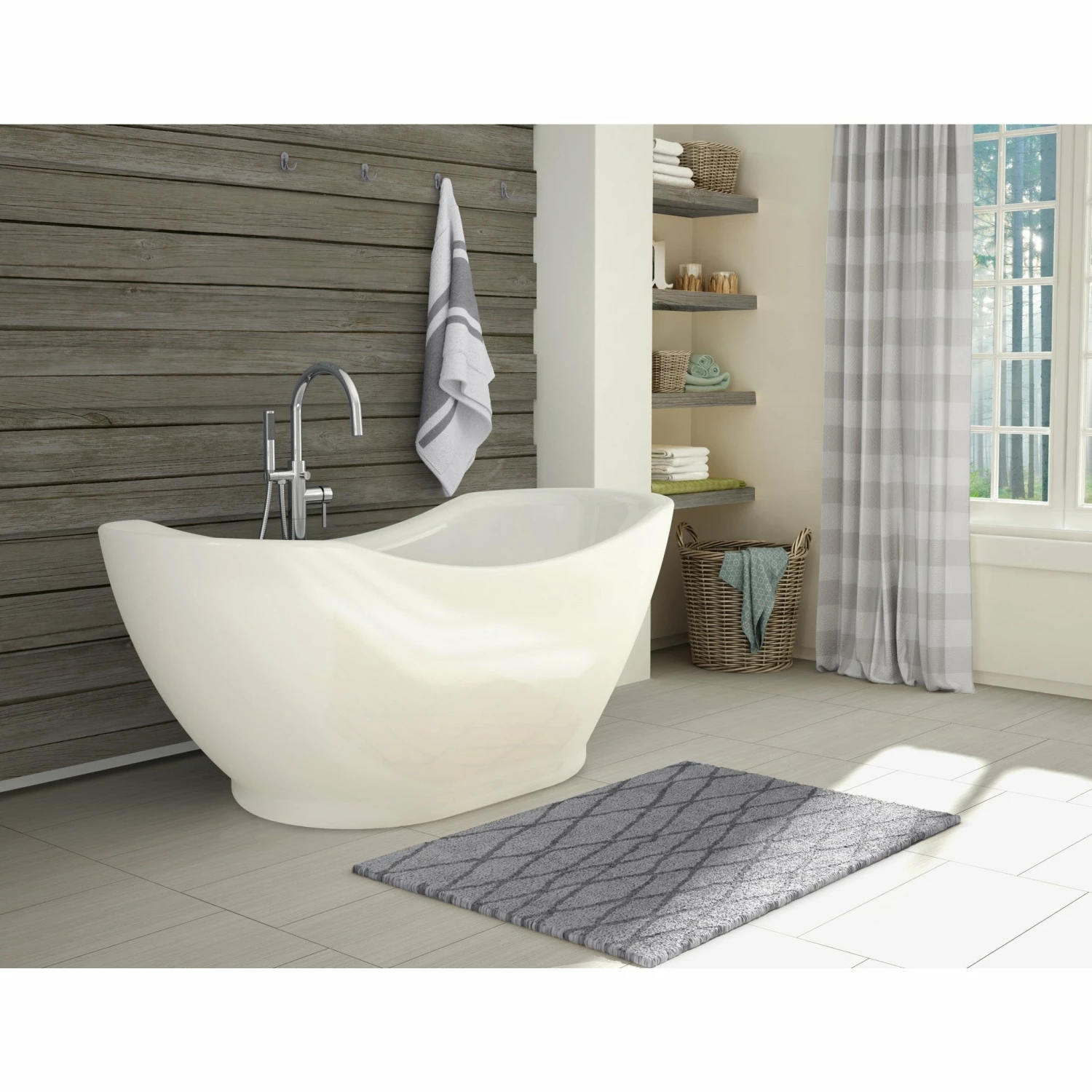 A & E Bath And Shower Salacia Acrylic 67" Premium All-in-One Oval Freestanding Tub Kit 2 A & E Bath And Shower Salacia Acrylic 67" Premium All-in-One Oval Freestanding Tub Kit - Image 2