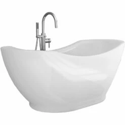 A & E Bath And Shower Salacia Acrylic 67" Premium All-in-One Oval Freestanding Tub Kit