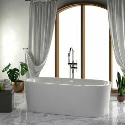 Barclay - Saville 66" Acrylic Tub With Integral Drain And Overflow - ATOVN66MFIG